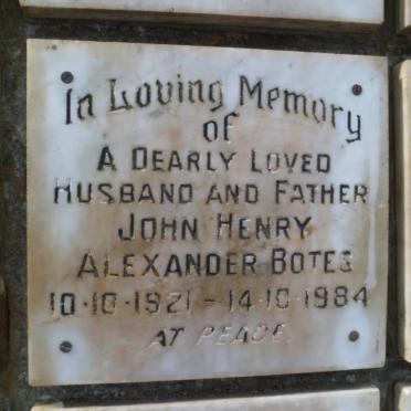 BOTES John Henry Alexander 1921-1984