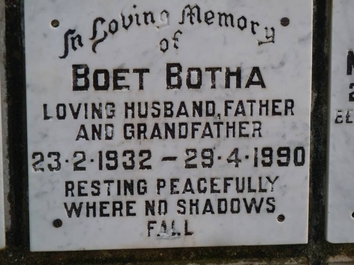 BOTHA Boet 1932-1990
