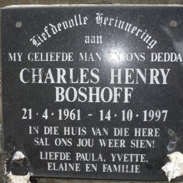 BOSHOFF Charles Henry 1961-1997