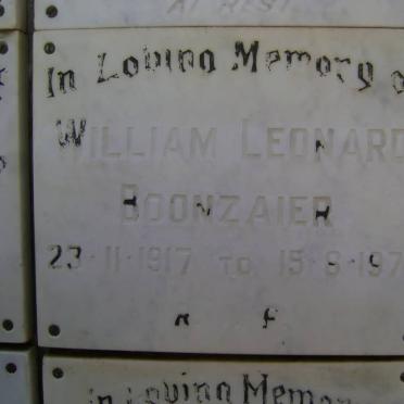 BOONZAIER William Leonard 1917-1974