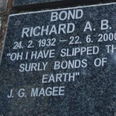 BOND Richard A.B. 1932-2000