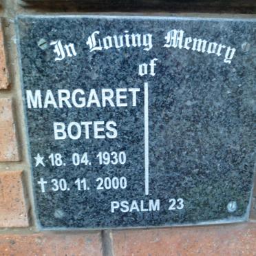BOTES Margaret 1930-2000