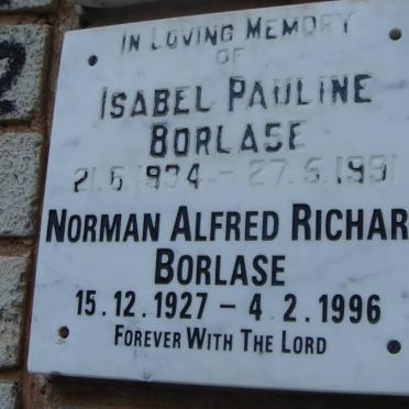 BORLASE Norman Alfred Richard 1927-1996 &amp; Isabel Pauline 1934-1991