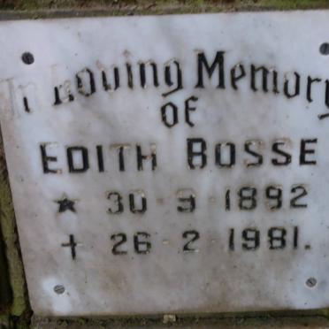 BOSSE Edith 1892-1981