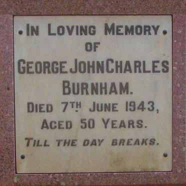 BURNHAM George John Charles 1893-1943