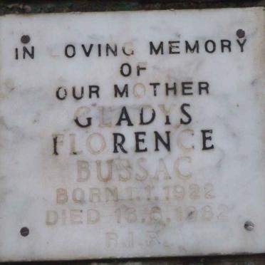 BUSSAC Gladys Florence 1922-1982