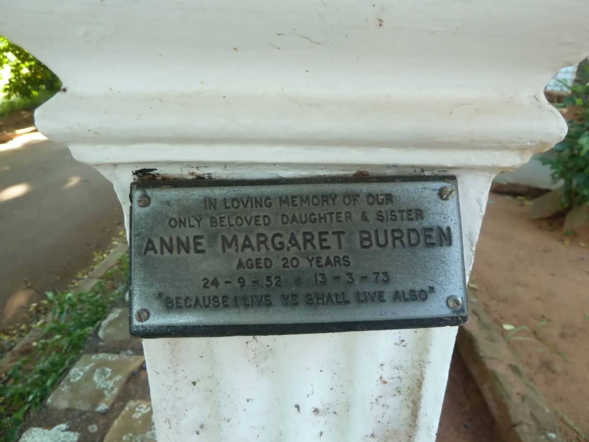 BURDEN Anne Margaret 1952-1973