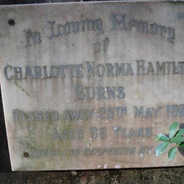 BURNS Charlotte Norma Hamilton -1961