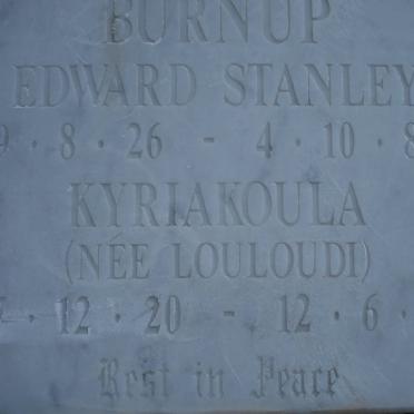 BURNUP Edward Stanley 1926-1988 &amp; Kyriakoula LOULOUDI 1920-1994