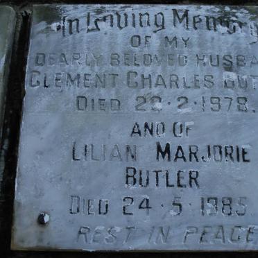 BUTLER Clement Charles -1978 &amp; Lilian Marjorie -1985