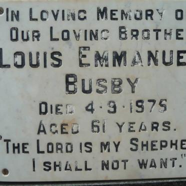 BUSBY Louis Emmanuel -1975