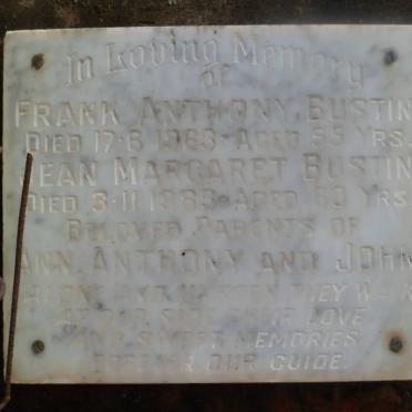 BUSTIN Frank Anthony -1963 &amp; Jean Margaret -1983