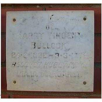 BULLOCK Harry Vincent 1892 - 1975