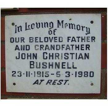 BUSHNELL John Christian 1915 - 1980
