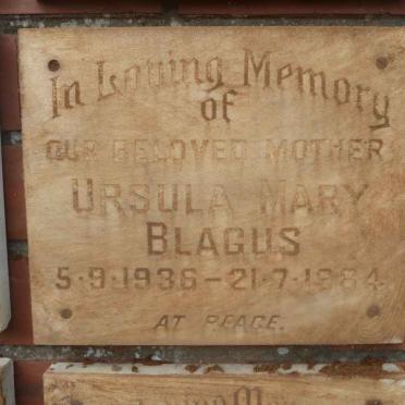 BLAGUS Ursula Mary 1936-1984