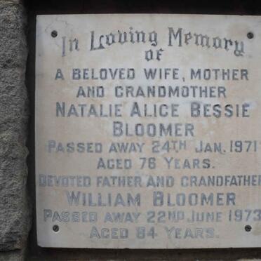 BLOOMER William -1973 &amp; Natalie Alice Bessie -1971
