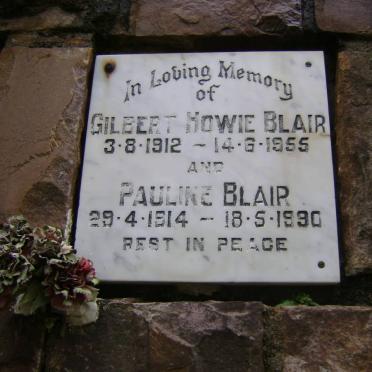 BLAIR Gilbert Howie 1912-1955 &amp; Pauline 1914-1990