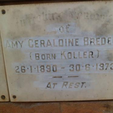 BREDELL Amy Geraldine nee KOLLER 1890-1973