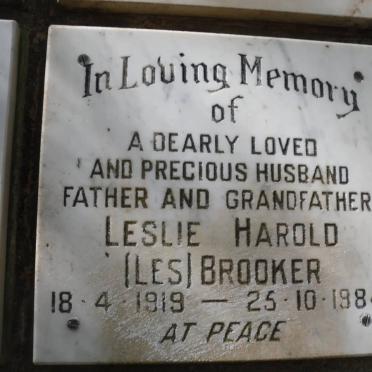 BROOKER Leslie Harold 1919-1984
