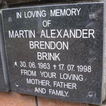 BRINK Martin Alexander Brendon 1963-1998