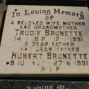 BRUNETTE Hubert 1907-1991 &amp; Trudie 1912-1991