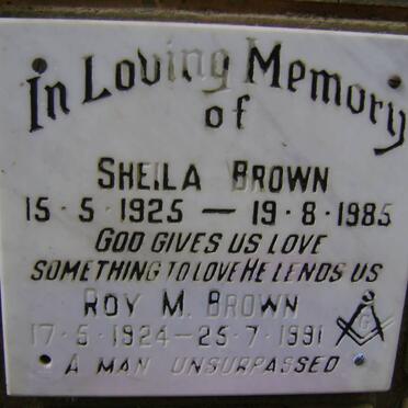BROWN Roy M. 1924-1991 &amp; Sheila 1925-1985