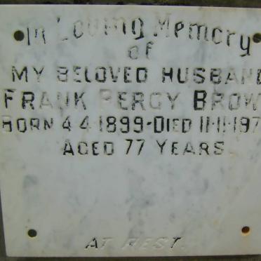 BROWN Frank Percy 1899-1976