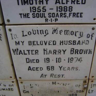 BROWN Walter Harry -1974