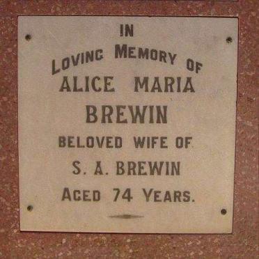 BREWIN Alice Maria