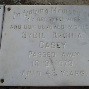 CASEY Sybil Regina -1973