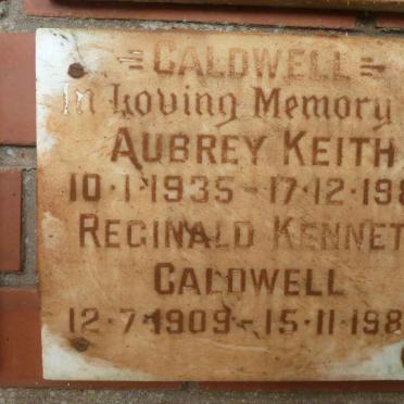 CALDWELL Aubrey Keith 1935-1981 :: CALDWELL Reginald Kenneth 1909-1982