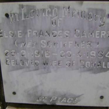 CAMERON Elsie Frances nee SCHIFFNER 1916-1984