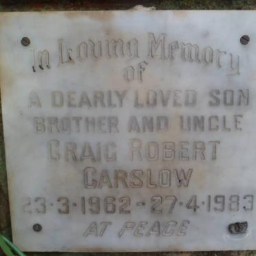 CARSLOW Craig Robert 1962-1983