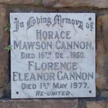 CANNON Horace Mowson -1950 &amp; Florence Eleanor -1977