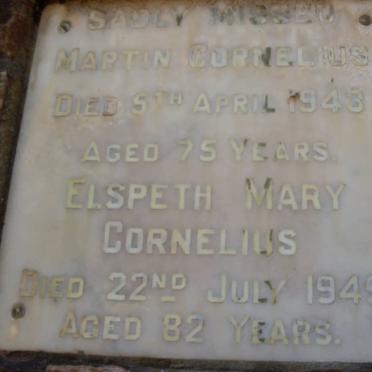 CORNELIUS Martin -1943 &amp; Elspeth Mary -1949