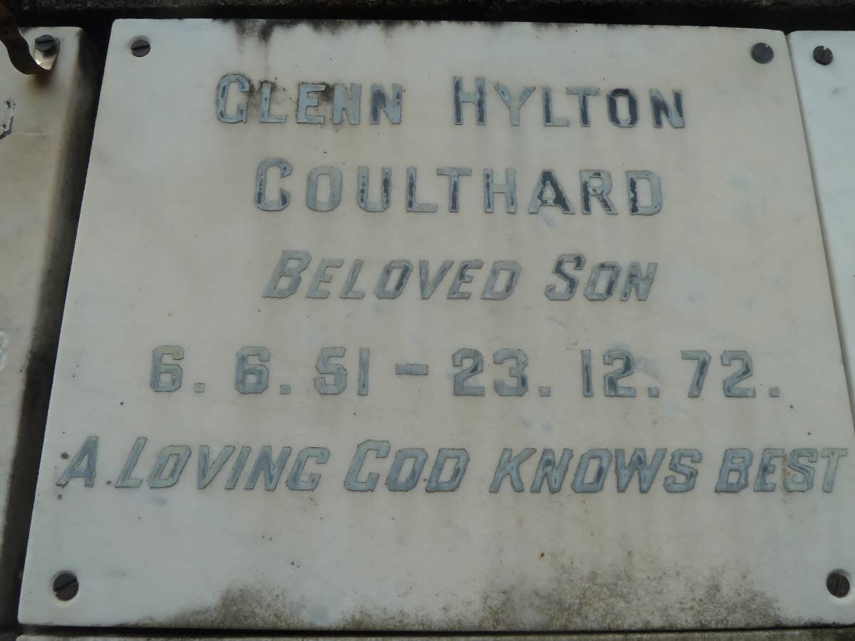 COULTHARD Glenn Hylton 1951-1972