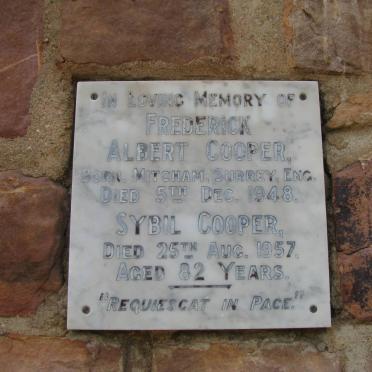 COOPER Frederick Albert -1948 &amp; Sybil -1957
