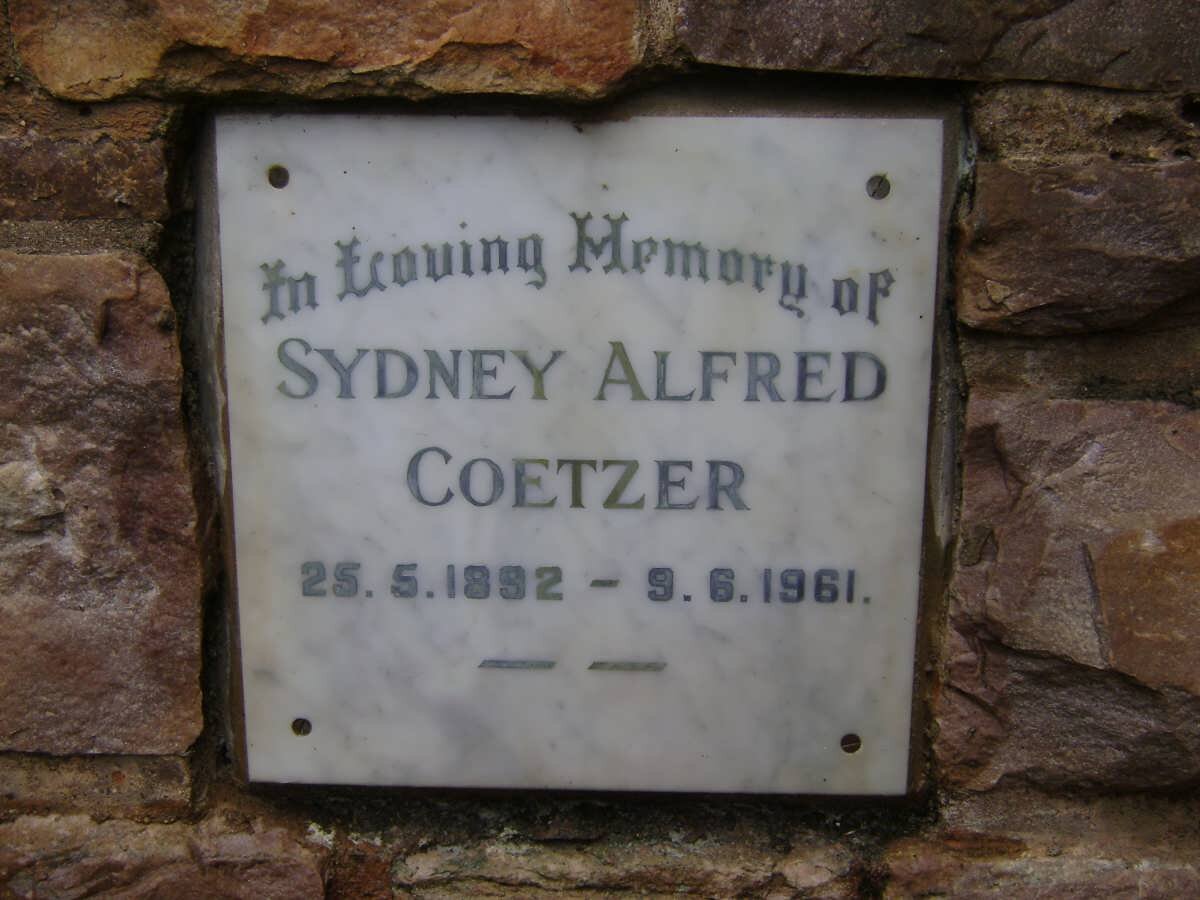 COETZER Sydney Alfred 1892-1961