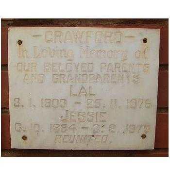 CRAWFORD Lal 1903-1975 &amp; Jessie 1894-1975
