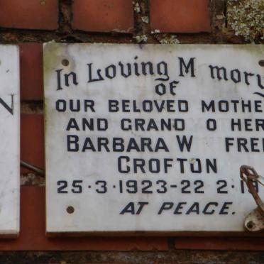 CROFTON Barbara Winifred 1923-1979