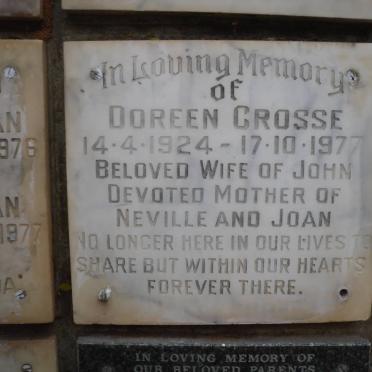 CROSSE Doreen 1924-1977