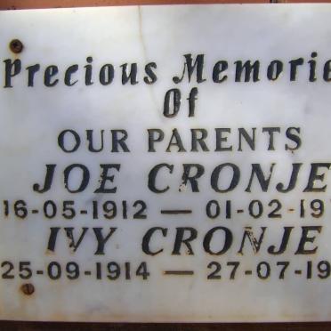 CRONJE Joe 1912-1976 &amp; Ivy 1914-1995