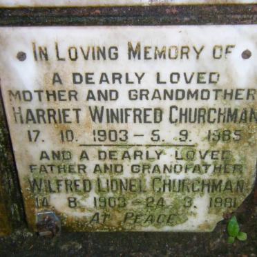 CHURCHMAN Wilfred Lionel 1903-1981 &amp; Harriet Winifred 1903-1985