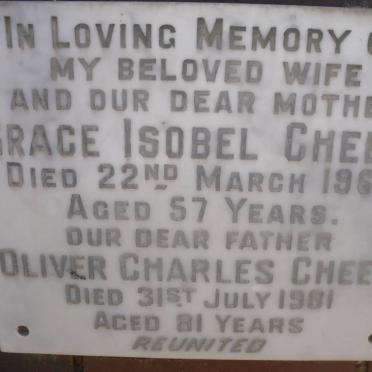 CHEEK Oliver Charles -1981 &amp; Grace Isobel -1969