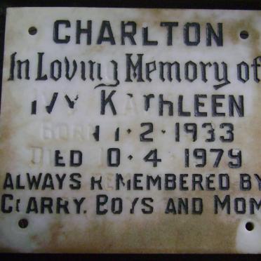 CHARLTON Ivy Kathleen 1933-1979