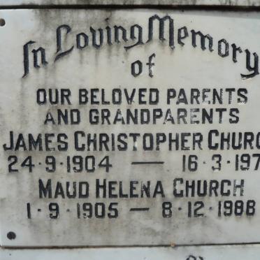 CHURCH James Christopher 1904-1973 &amp; Maud Helena 1905-1988