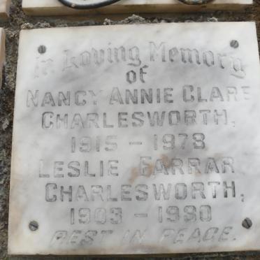 CHARLESWORTH Leslie Farrar 1903-1980 &amp; Nancy Annie Clare 1915-1978