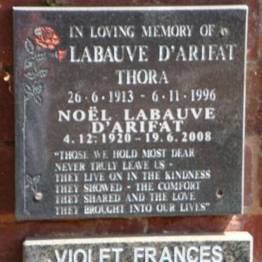 D'ARIFAT Noël, Labauve 1920-2008 &amp; Thora 1913-1996