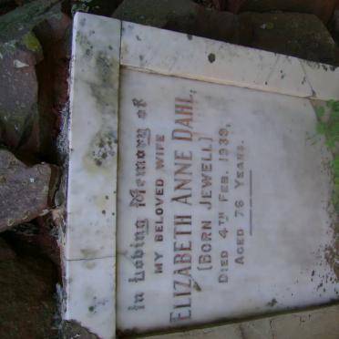 DAHL Elizabeth Anne nee JEWELL -1939