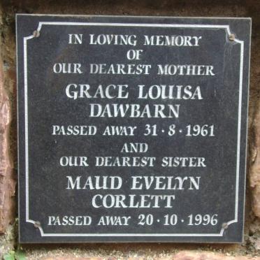 DAWBARN Grace Louisa -1961 :: CORLETT Maud Evelyn -1996